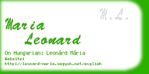 maria leonard business card